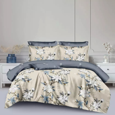  Ágyneműhuzat Yenefer bézs fehér nyíló virág fehér 7 részes lakástextília