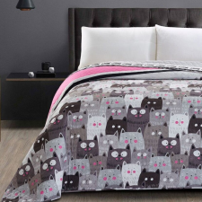 Ágytakaró CATS INVASION szín szürke nyomott anyag mikroszálas 170x270 DecoKing lakástextília