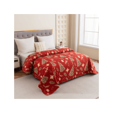  Ágytakaró GOLD CHRISTMAS mintával, piros Méret: 220 x 240 cm lakástextília