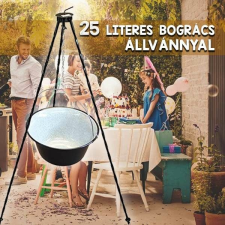 Aimal 25 literes zománcozott bogrács állvánnyal konyhai eszköz