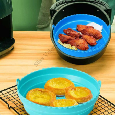 Air fryer sütőforma kerek szilikon összecsukható 18 cm edény