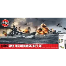  Airfix Sink The Bismarck! Gift Set 1:1200 (A50120) makett
