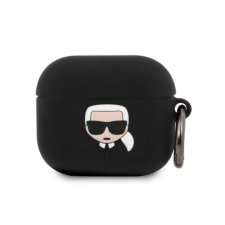  Airpods 3 tartó: Karl Lagerfeld Karl Head - fekete szilikon tok audió kellék