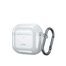 Airpods 4 tartó: AirPods 4 tartó - átlátszó szilikon, fém karabinerrel fülhallgató, fejhallgató tok