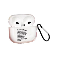 AirPods Átlátszó Ütésálló Szilikon Tok Grafikával - Fekete, AirPods 1/2 fülhallgató, fejhallgató tok