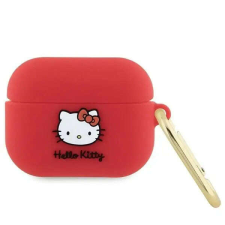 Airpods Pro, Hello Kitty, szilikon, 3D, piros tok fülhallgató, fejhallgató tok