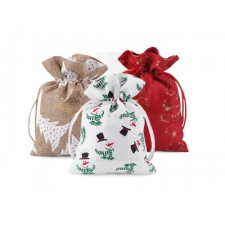  Ajándék karácsonyi jutazsák - 10 x 13 cm dekorációs kellék