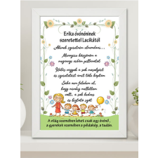  Ajándék óvónéninek ballagásra - Óvónénis falikép A3 grafika, keretezett kép