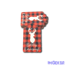  Ajándékcímke 5db/csomag 6,5x4cm - Fekete-Piros Szarvas dekorációs kellék