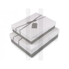  Ajándékdoboz masnis ezüstleveles - 2 méretben dekorációs kellék