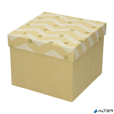 - Ajándékdoboz Xmas Kraft M 16x16x13 arany karácsonyi dekoráció