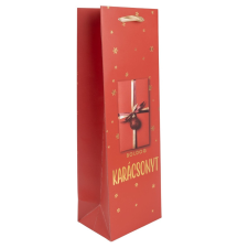  Ajándéktasak italos piros ajándékdoboz 12x36cm dekorációs kellék