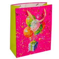  Ajándéktasak pink lufi 26x32cm dekorációs kellék