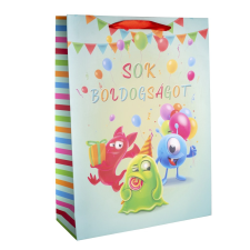  Ajándéktasak Sok boldogságot felirattal 31x42cm dekorációs kellék