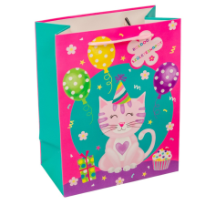  AjándéktasakBoldog születésnapot cicás 18x23cm dekorációs kellék