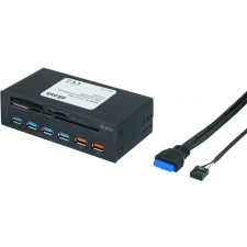 Akasa AK-HC-07BK 5.25 USB 3.0 InterConnect EX 6 Port w/ Fast Charging + 5 Port fekete kártyaolvasó bankkártya olvasó