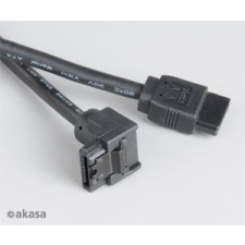 Akasa SATA3 adatkábel 90-ban elforgatott 50cm fekete (AK-CBSA01-05BK) kábel és adapter