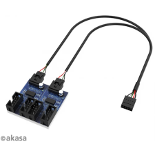 Akasa USB Pin header Elosztó Fekete 30cm AK-CBUB64-30BK kábel és adapter