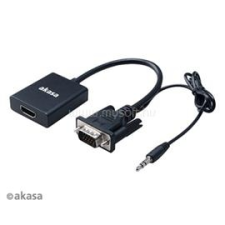 Akasa VGA &gt; HDMI &gt; audio kábellel (AK-CBHD23-20BK) kábel és adapter