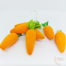  Akasztós sárgarépa - flokkolt dekorációs kellék