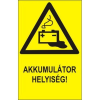  Akkumulátor helyiség! - öntapadó, 150*100mm