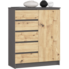 Akord CLP K80 Komód Laminált Grafit-Artisan Tölgy bútor