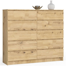 AKORD Furniture Factory 10 fiókos komód P121_138 - tölgy bútor