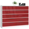 AKORD Furniture Factory 10 fiókos komód P121_160 - fehér/fényes piros