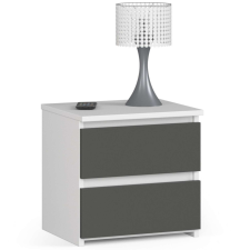 AKORD Furniture Factory 2 fiókos éjjeliszekrény P40_40 - fehér/szürke bútor