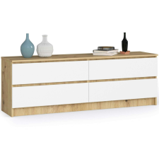 AKORD Furniture Factory 4 fiókos komód P55_160 - tölgy/fehér bútor