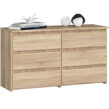 AKORD Furniture Factory 6 fiókos komód P57_100 - sonoma bútor