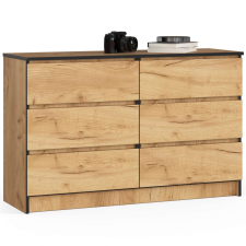 AKORD Furniture Factory 6 fiókos komód P77_120 - kézműves tölgy bútor