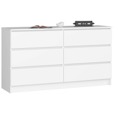 AKORD Furniture Factory 6 fiókos komód P77_140 - fehér bútor