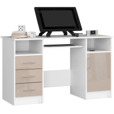 AKORD Furniture Factory Ana Fehér / Cappuccino Fényes Íróasztal íróasztal