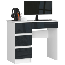 AKORD Furniture Factory Balkezes íróasztal P77_90 - fehér/fényes grafitszürke íróasztal