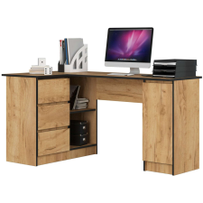 AKORD Furniture Factory Balkezes sarokasztal P77_155 - kézműves tölgy íróasztal