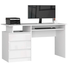 AKORD Furniture Factory CLP ÍRÓASZTAL 135cm FEHÉR / FEHÉR MAGASFÉNYŰ íróasztal