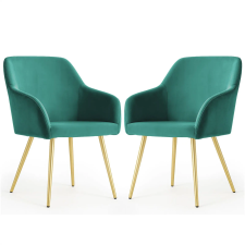  AKORD Furniture Factory ESTELLE kárpitozott szék welúr palackzöld arany lábakkal bútor