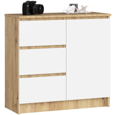 AKORD Furniture Factory JERRY Komód P77_80 - tölgy/fehér bútor