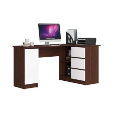 AKORD Furniture Factory Jobbkezes sarok Íróasztal P77_155 - wenge-fehér íróasztal