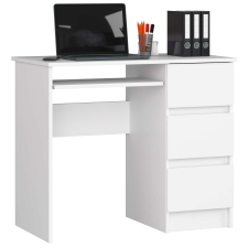 AKORD Furniture Factory Jobbkezes számítógépasztal, 3 fiókkal P77_90 - fehér íróasztal