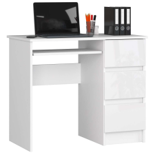 AKORD Furniture Factory Jobbkezes számítógépasztal P77_90 - fényes fehér íróasztal