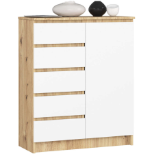 AKORD Furniture Factory K80 1a 5f Pk Artisan Tölgy / Fehér Komód bútor