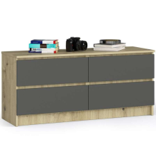 AKORD Furniture Factory Komód 4 fiókkal P55_120 - tölgy-grafit bútor