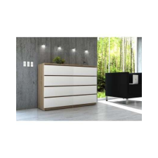 AKORD Furniture Factory Komód 8 fiókos P99_138, Sonoma-Fehér bútor