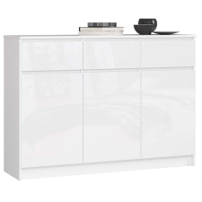 AKORD Furniture Factory Komód K140 3a 3f Clp Fehér Fényes bútor