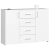  Akord Furniture Factory Komód K45 Fehér - Klasszikus Stílusú, 4 Fiók, 2 Ajtó, Laminált Lemez, Matt Felület, Összeszerelhető Bútor