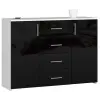AKORD Furniture Factory Komód K45 Fekete Fényes
