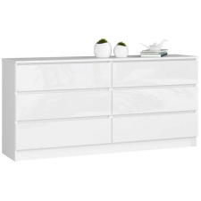 AKORD Furniture Factory Komód P77_160 - fehér-fehér fényes bútor