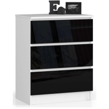 AKORD Furniture Factory Komód P77_60 - fehér-fekete fényes bútor